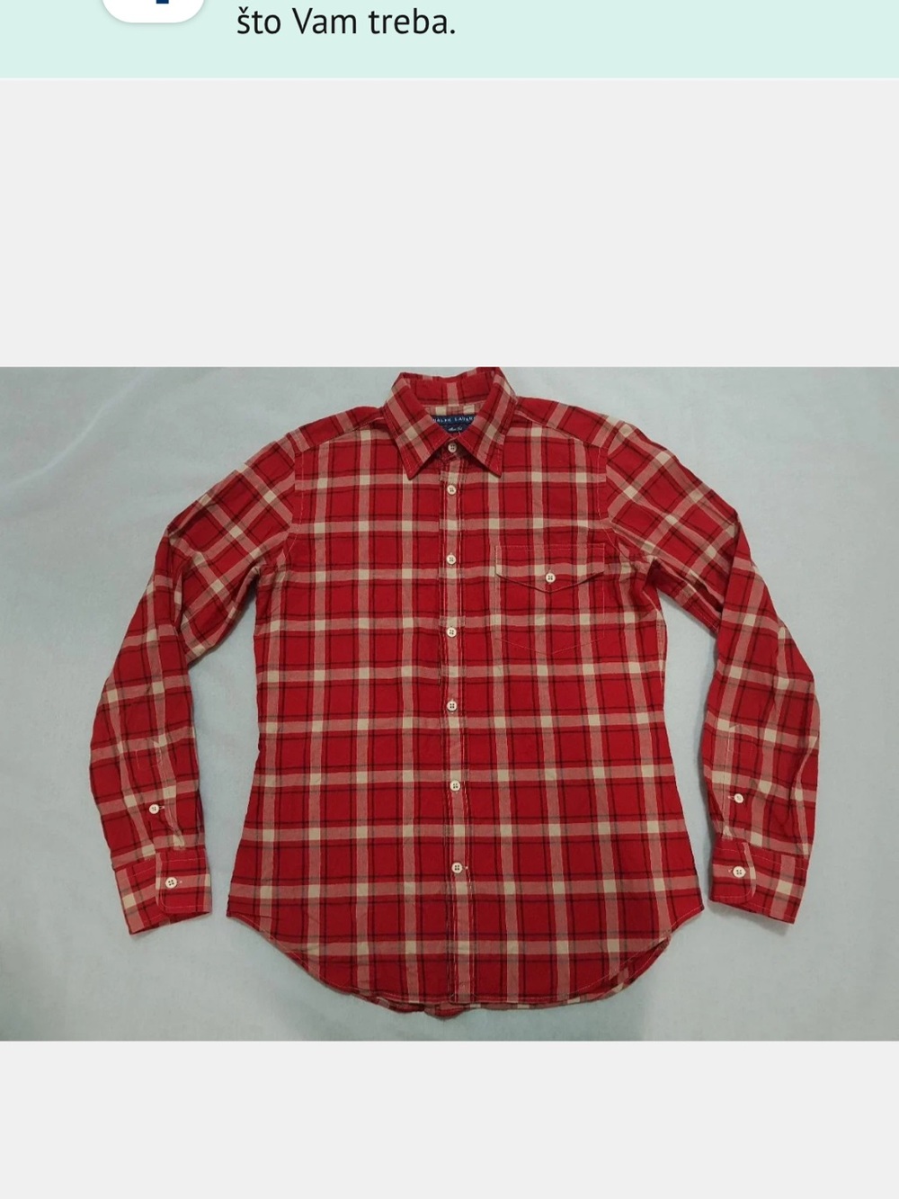 Ralph Lauren Red Plaid Button-Down Shirts. Vintage 90s